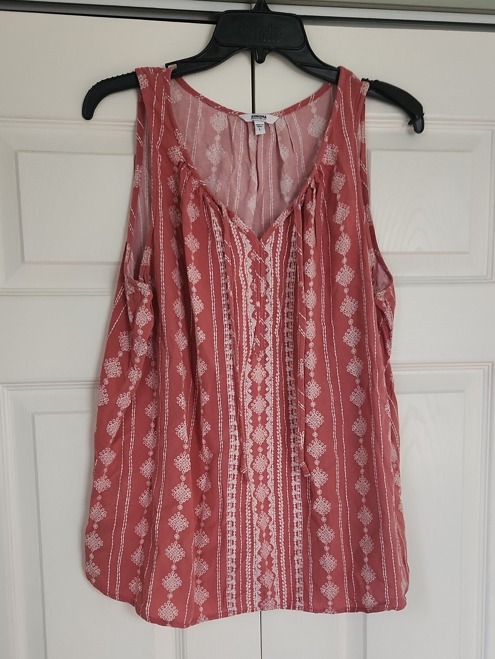 Sonoma Rose Pink Printed Sleeveless V-Neck Camisole